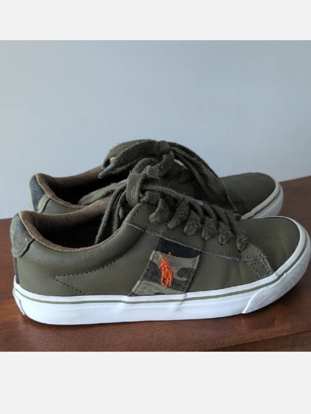 Polo by Ralph Lauren Kids Boys Olive Sneakers Size 2